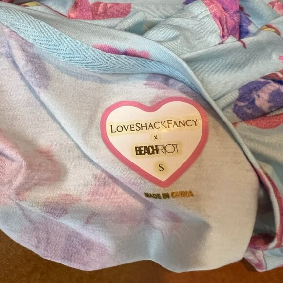 Love Shack Fancy x Beach Riot Floral Crop top Sz S - Picture 4 of 6